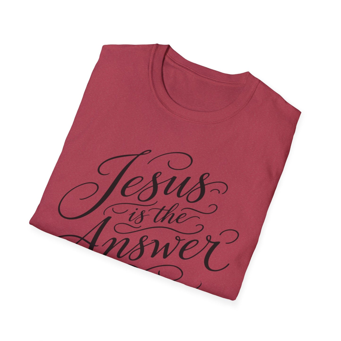 Jesus Is The Answer T-Shirt — Faith-Inspired Script Christian Tee