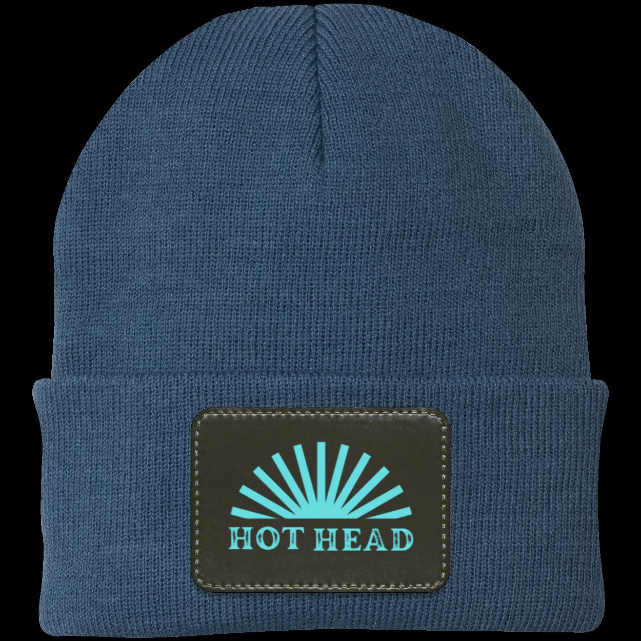 Hot Head- Teal Knit Cap - Patch