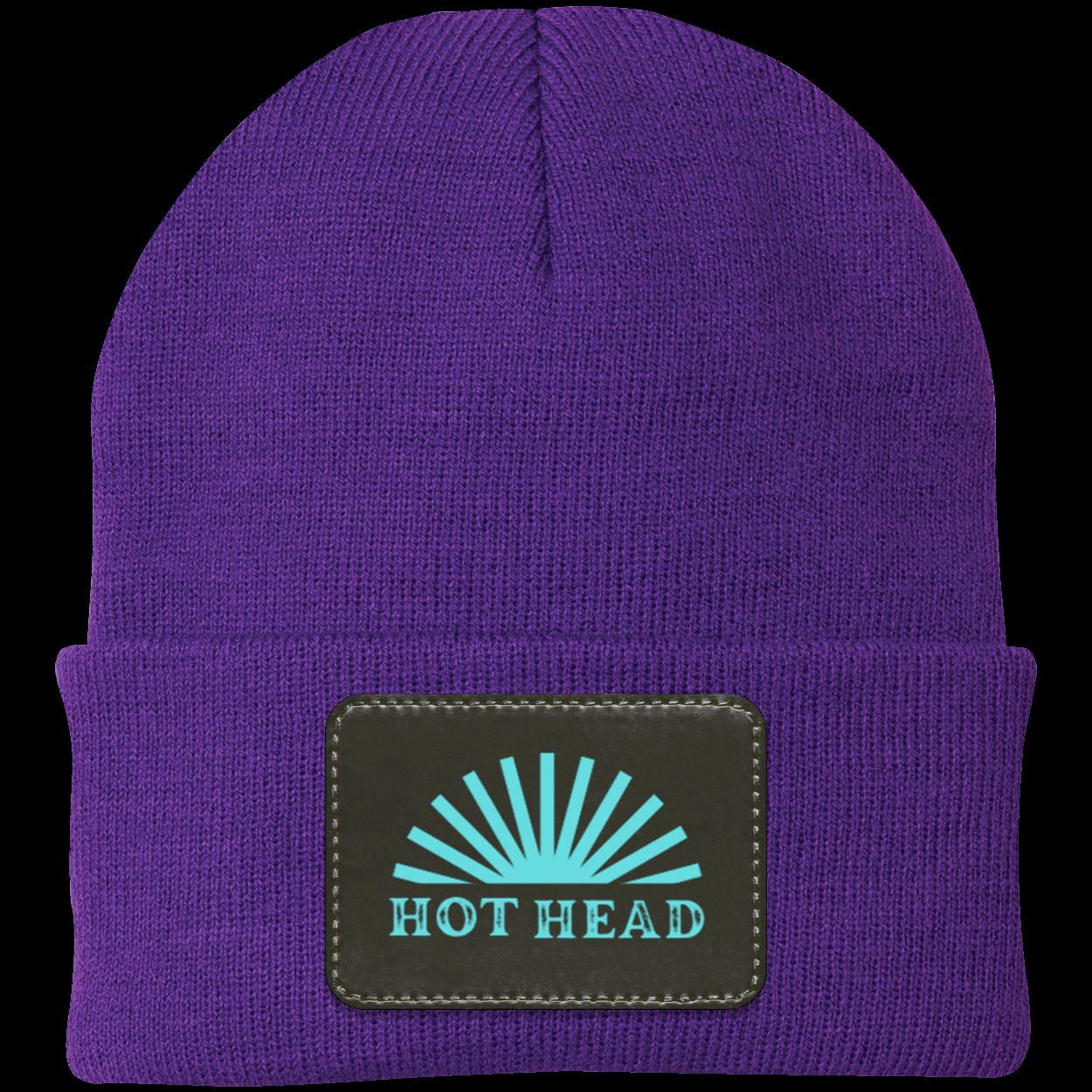 Hot Head- Teal Knit Cap - Patch