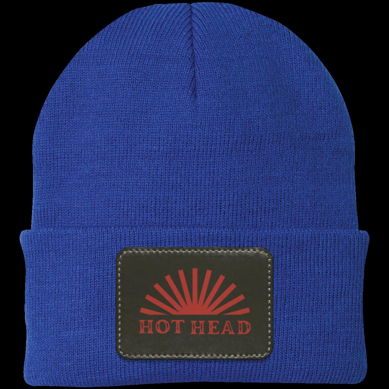 Hot Head- RED Knit Cap - Patch