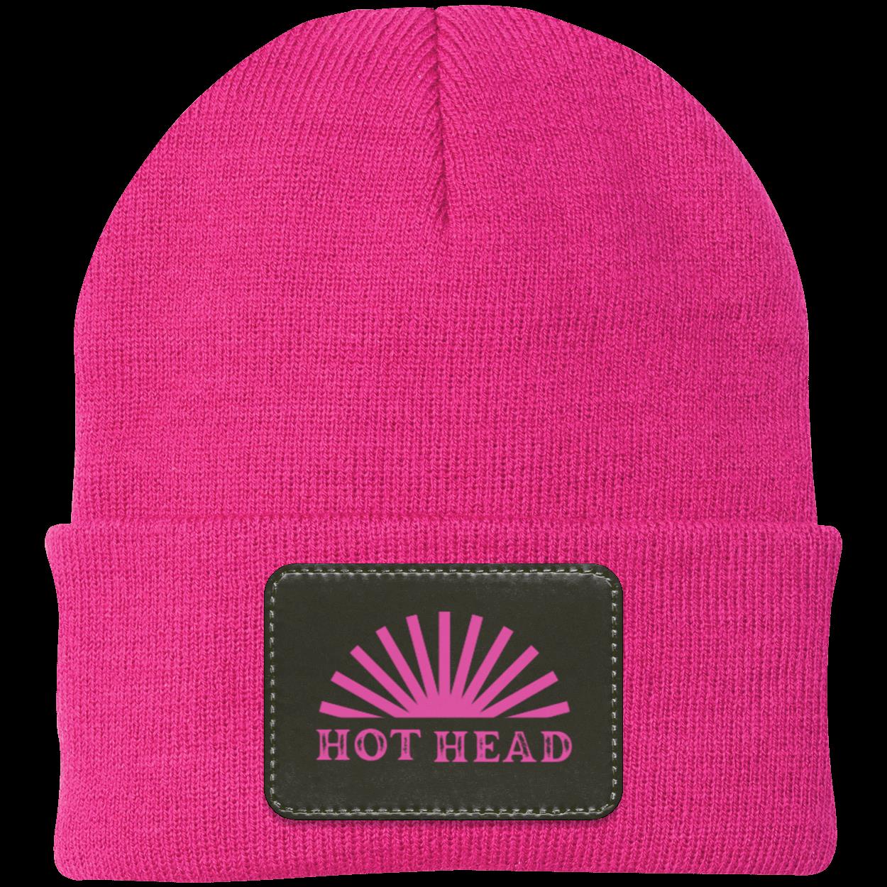 Hot Head- Pink Knit Cap - Patch
