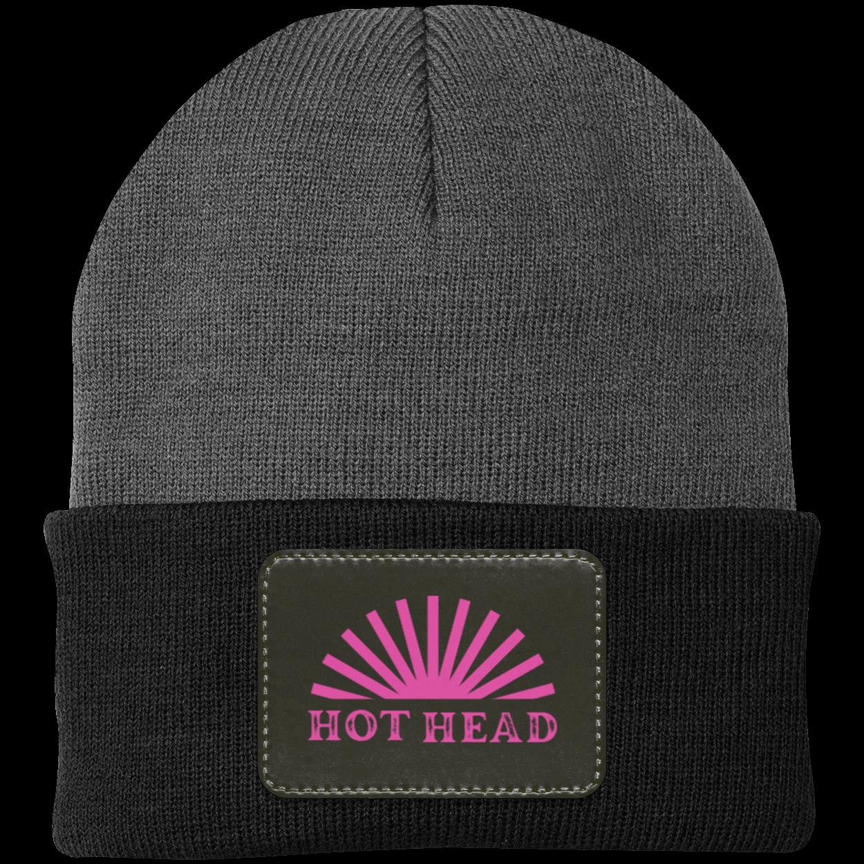 Hot Head- Pink Knit Cap - Patch