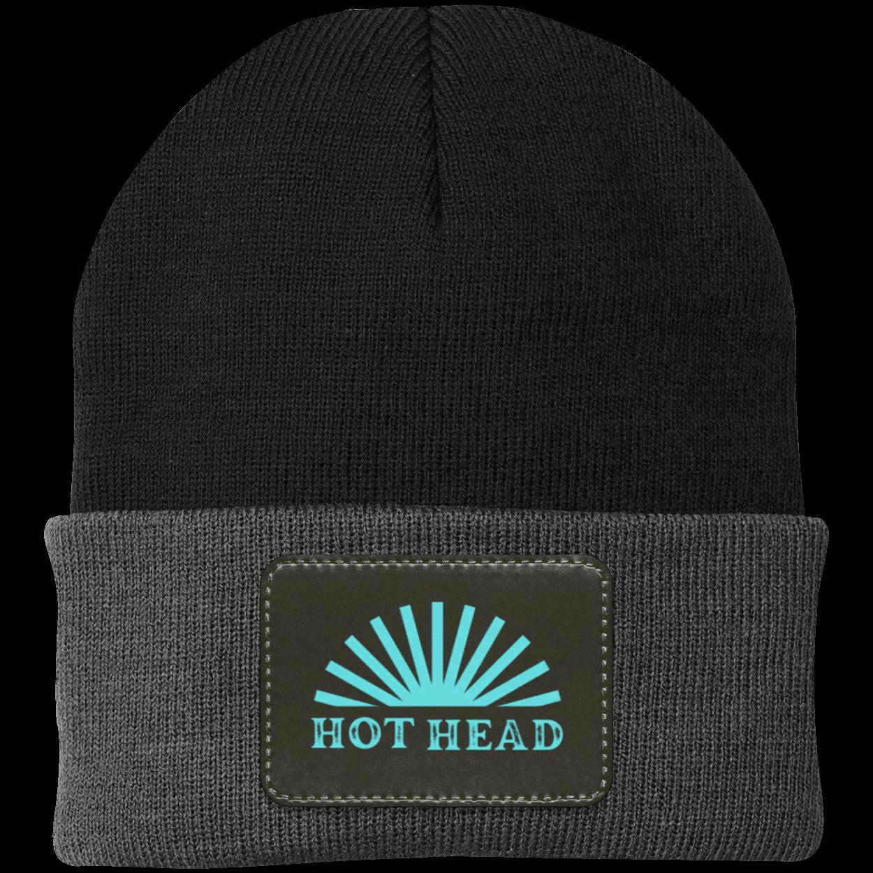 Hot Head- Teal Knit Cap - Patch