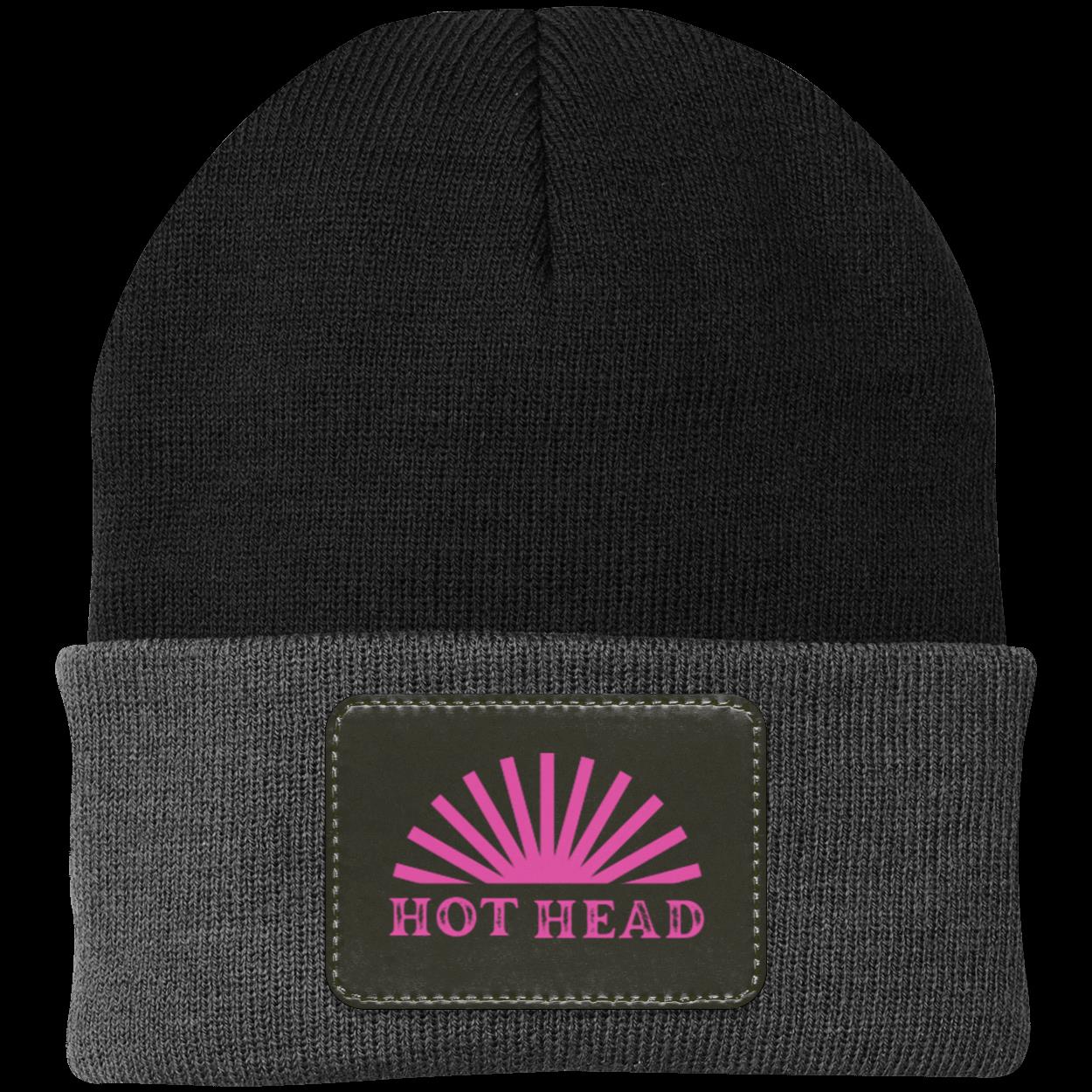 Hot Head- Pink Knit Cap - Patch