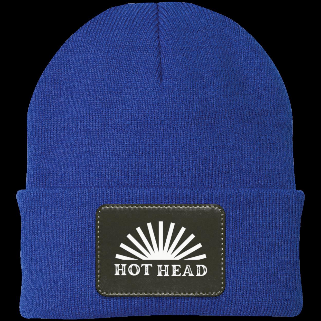 Hot Head- White Knit Cap - Patch
