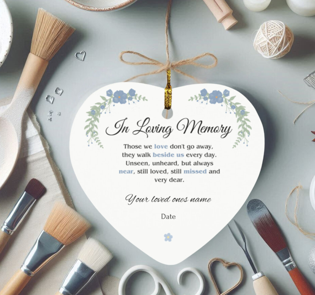 In memory - Blue Heart Ornament