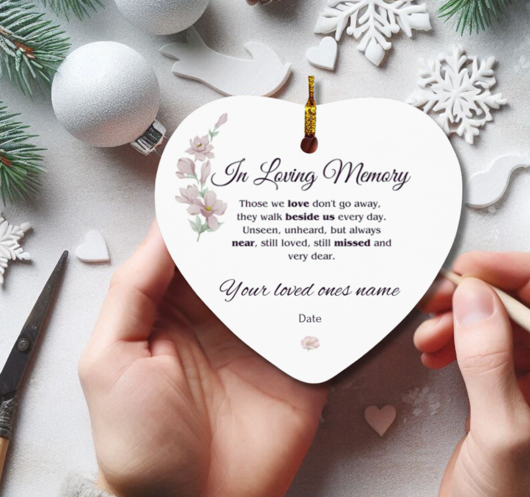 In Memory Pink 1-Heart Ornament