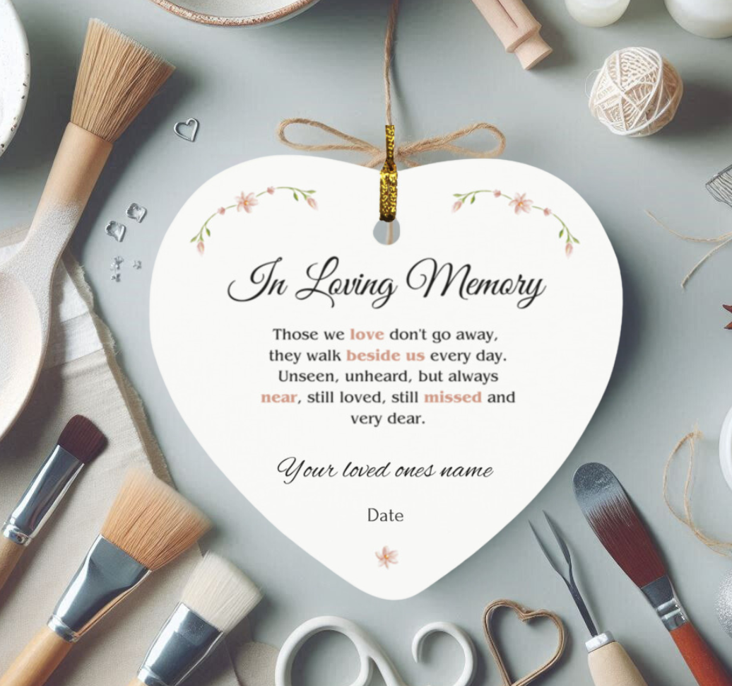In memory - pink 2 Heart Ornament