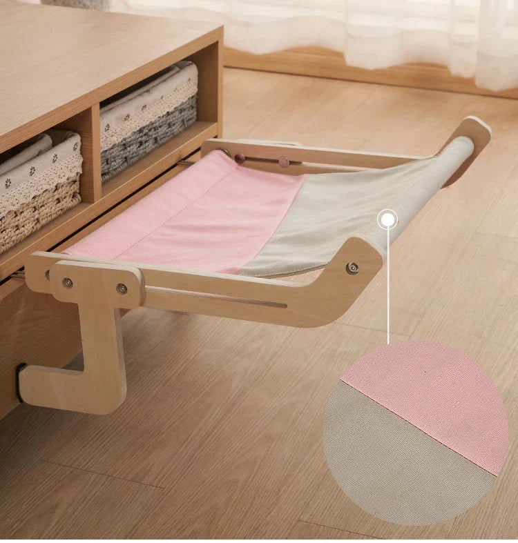 Cozy Cat Hammock β Wooden Hanging Bed