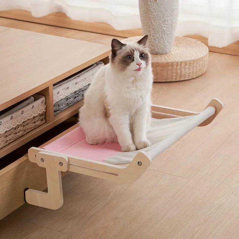Cozy Cat Hammock β Wooden Hanging Bed