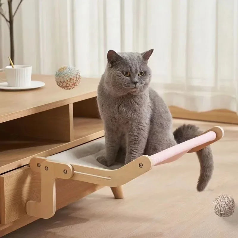Cozy Cat Hammock β Wooden Hanging Bed