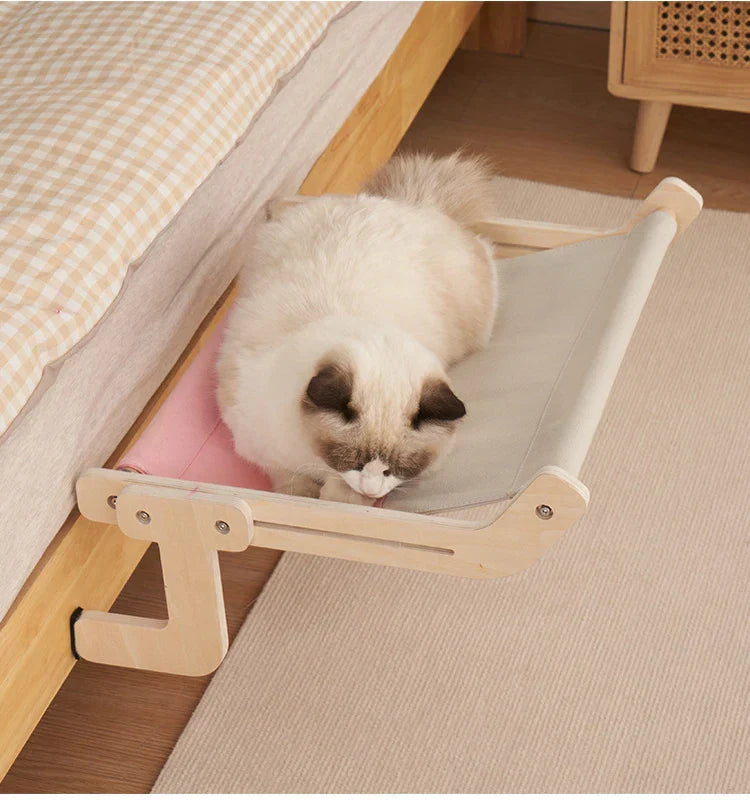 Cozy Cat Hammock β Wooden Hanging Bed
