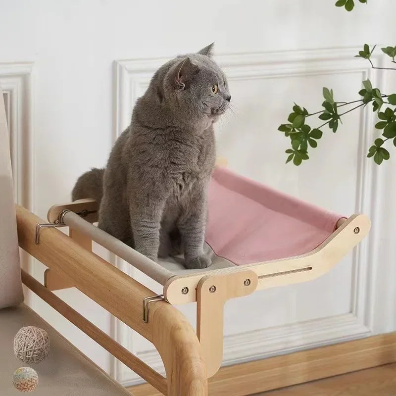 Cozy Cat Hammock β Wooden Hanging Bed