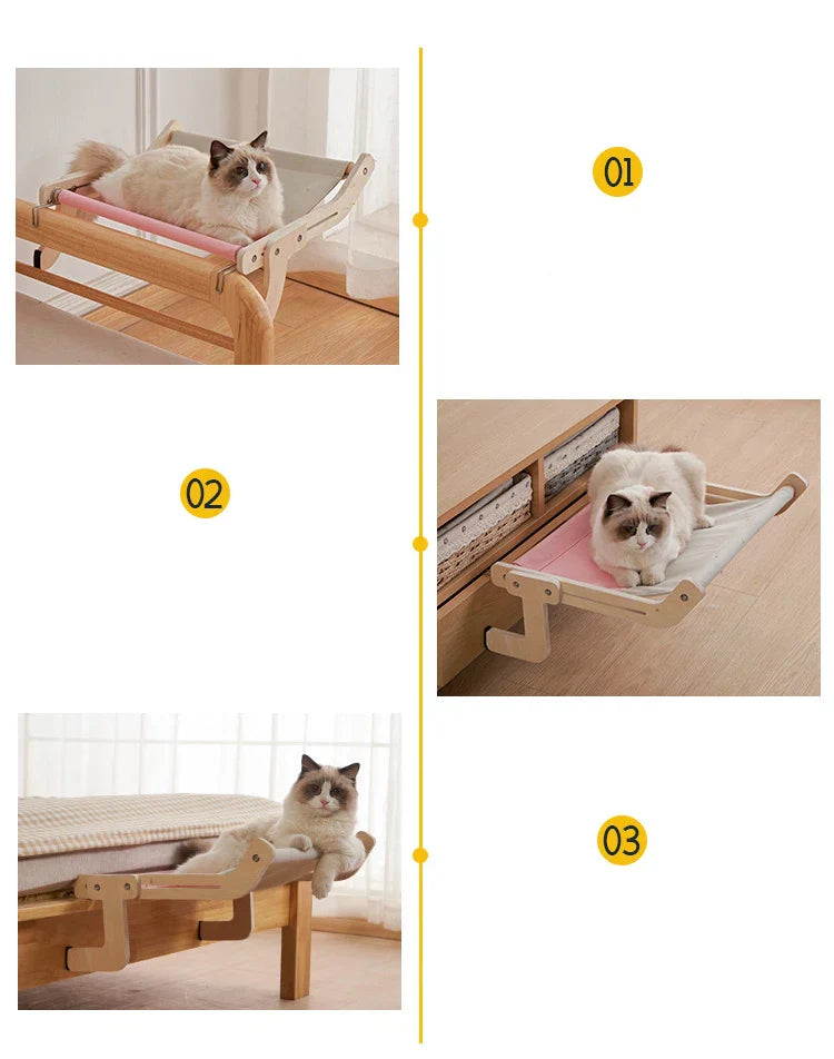 Cozy Cat Hammock β Wooden Hanging Bed