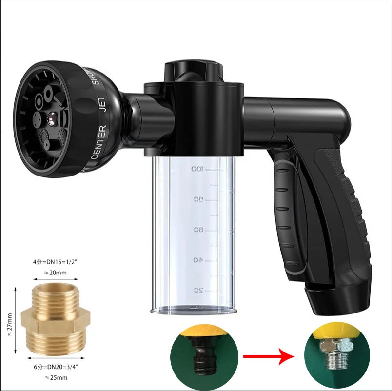 Adjustable Pet Wash Sprayer β Foam & Rinse Hose Attachment for Dogs