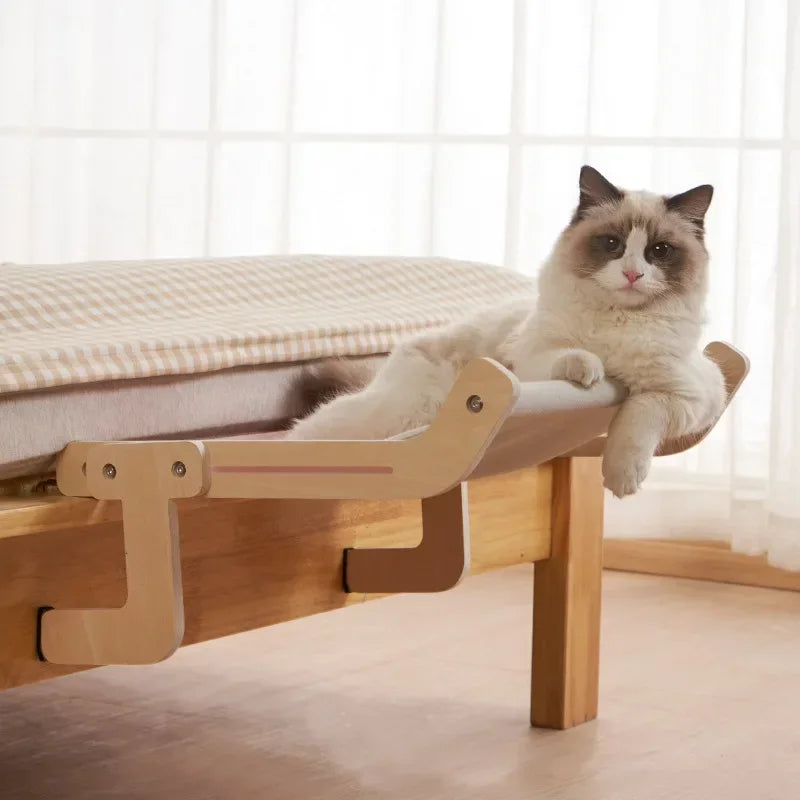 Cozy Cat Hammock β Wooden Hanging Bed