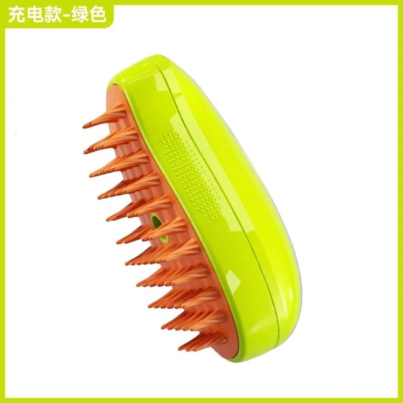 3-in-1 Electric Pet Grooming Steam Brush β Massage, Shedding & Spraying Tool