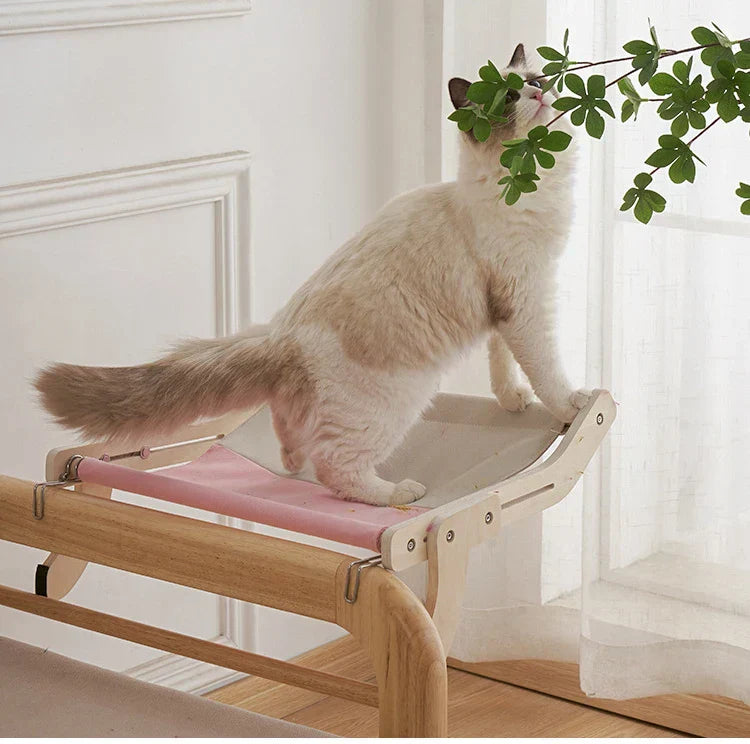 Cozy Cat Hammock β Wooden Hanging Bed