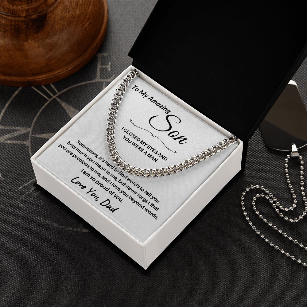 TO MY AMAZING SON, DAD / CUBAN CHAIN - S102