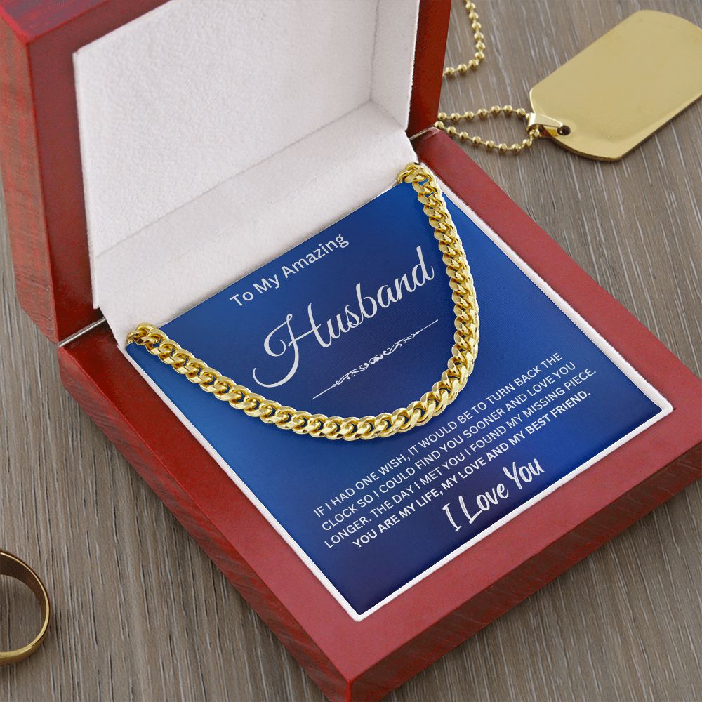 TO MY AMAZING HUSBAND/ CUBAN CHAIN - H103a