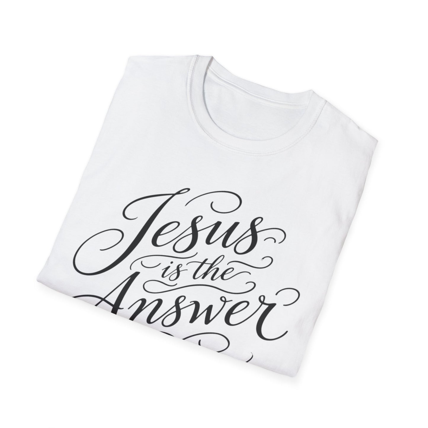 Jesus Is The Answer T-Shirt — Faith-Inspired Script Christian Tee