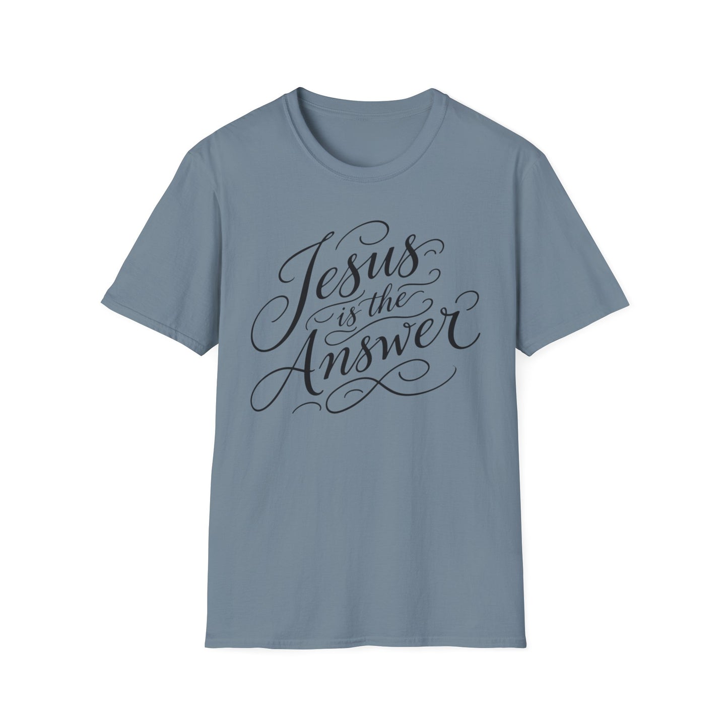 Jesus Is The Answer T-Shirt — Faith-Inspired Script Christian Tee