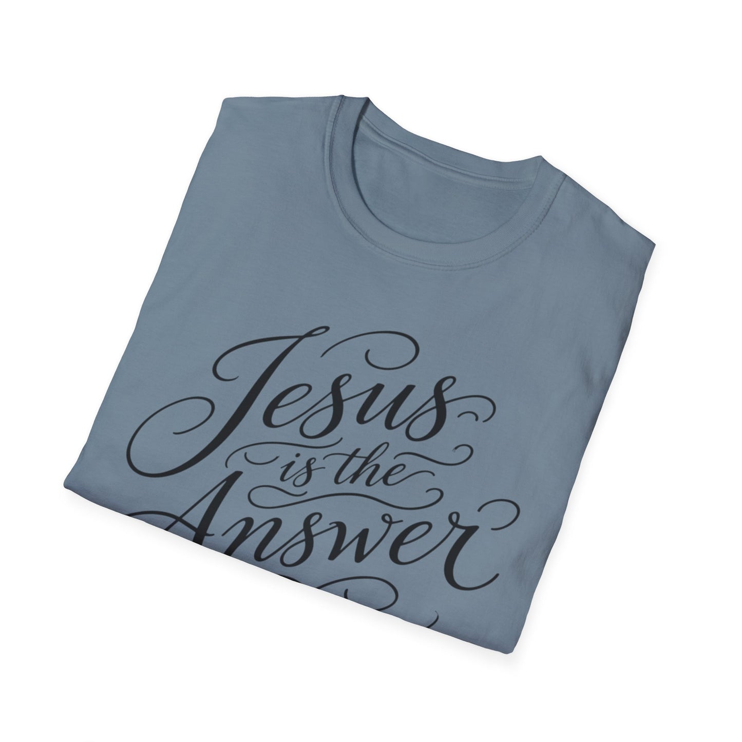Jesus Is The Answer T-Shirt — Faith-Inspired Script Christian Tee