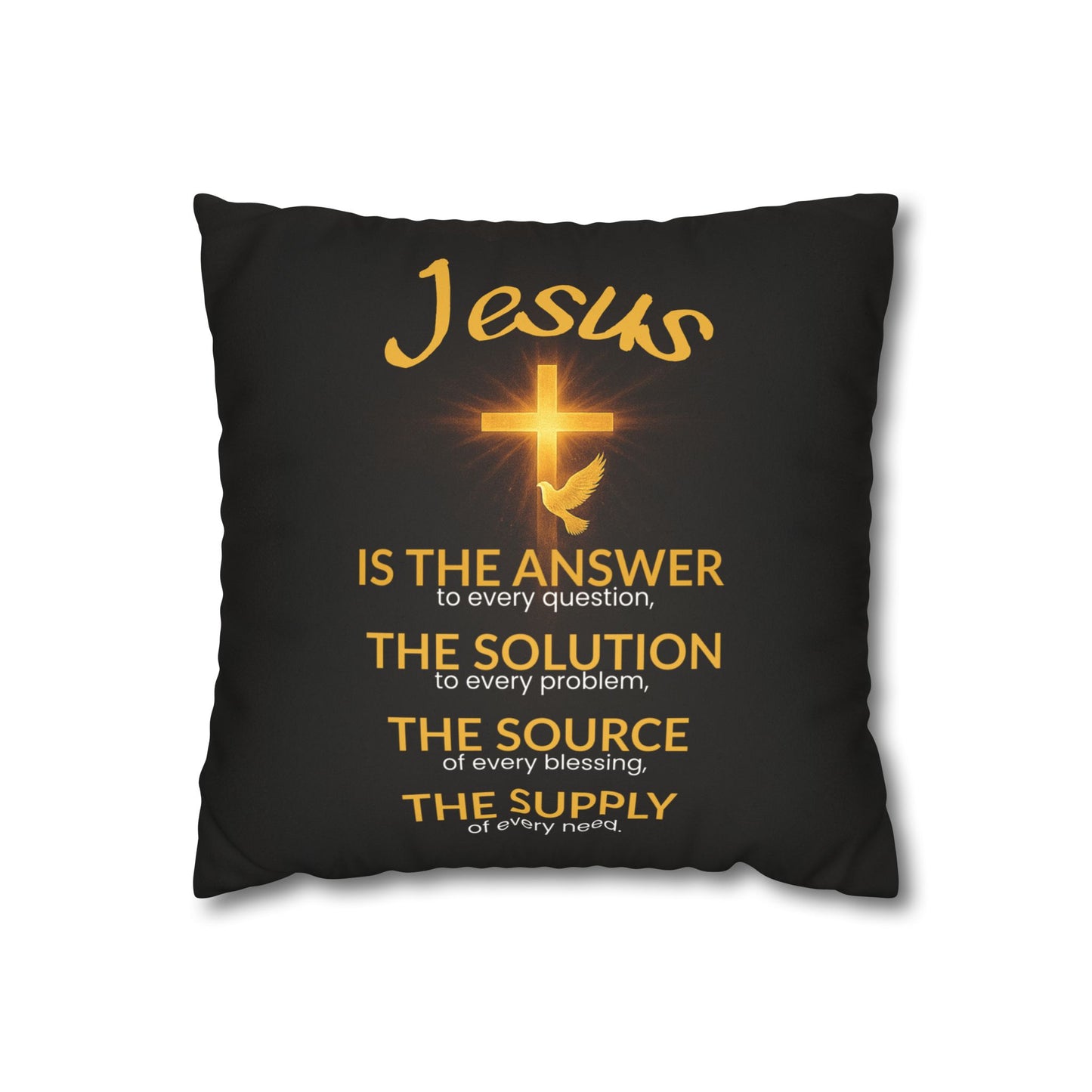 Inspirational Faux Suede Pillowcase with Jesus Quote, Religious Home Decor, Christian Gift, Faith-Based Home Accent, Throw Pillow Cover