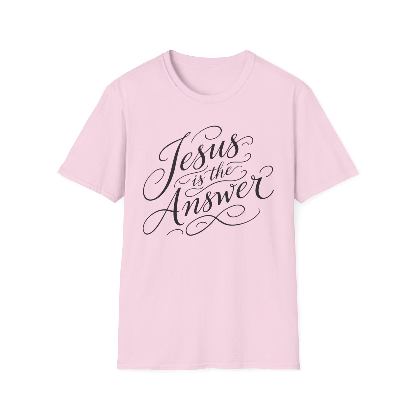 Jesus Is The Answer T-Shirt — Faith-Inspired Script Christian Tee