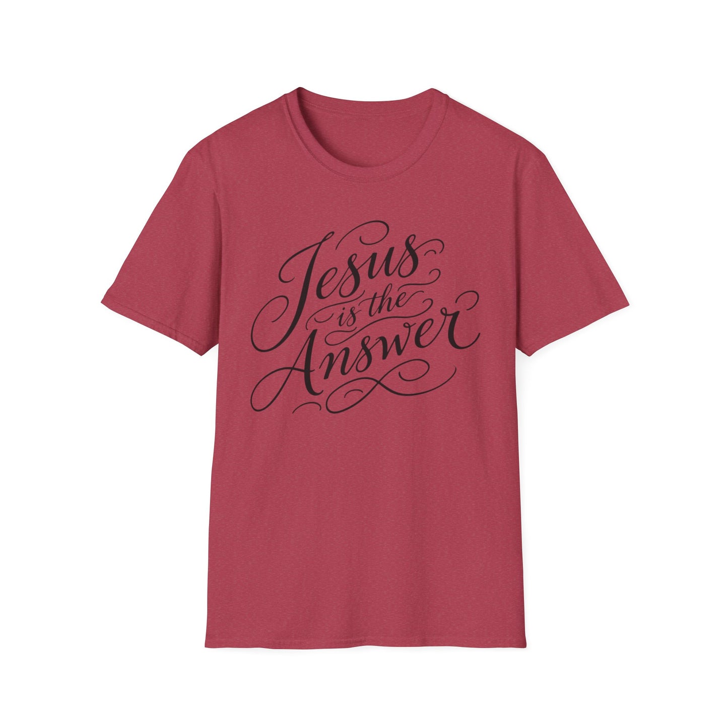 Jesus Is The Answer T-Shirt — Faith-Inspired Script Christian Tee