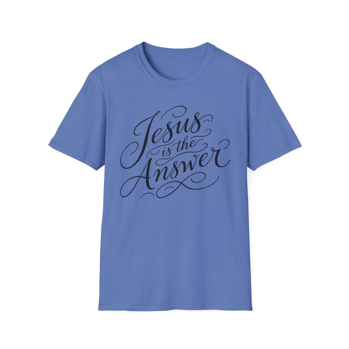 Jesus Is The Answer T-Shirt — Faith-Inspired Script Christian Tee