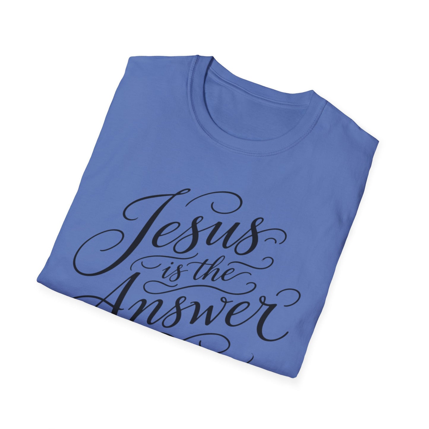 Jesus Is The Answer T-Shirt — Faith-Inspired Script Christian Tee