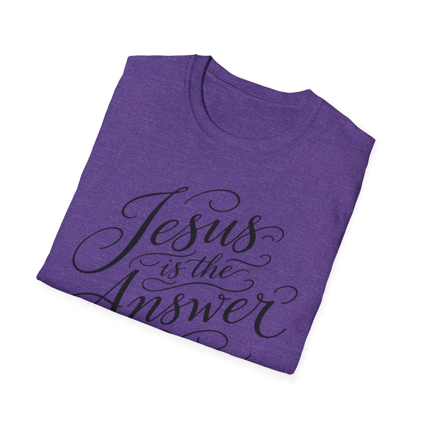 Jesus Is The Answer T-Shirt — Faith-Inspired Script Christian Tee