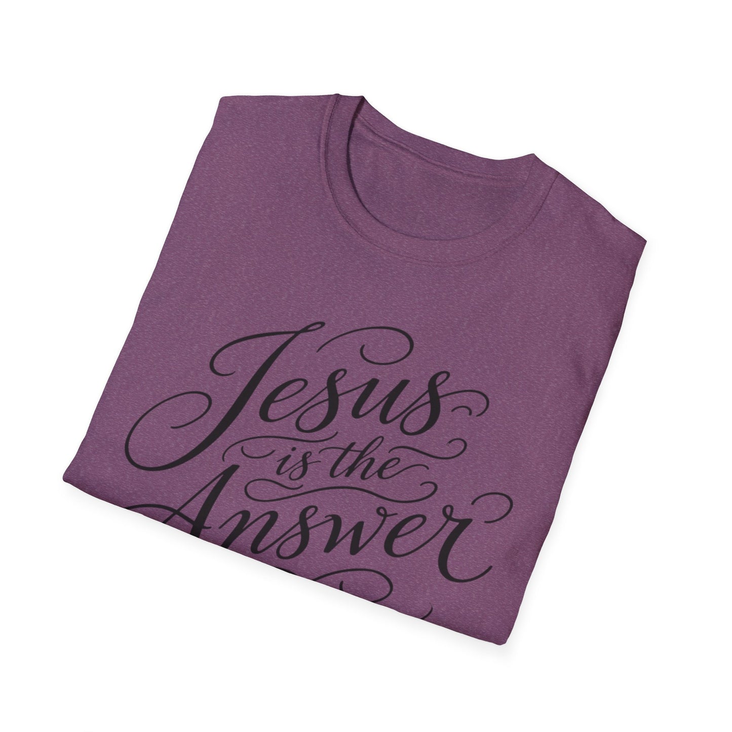 Jesus Is The Answer T-Shirt — Faith-Inspired Script Christian Tee