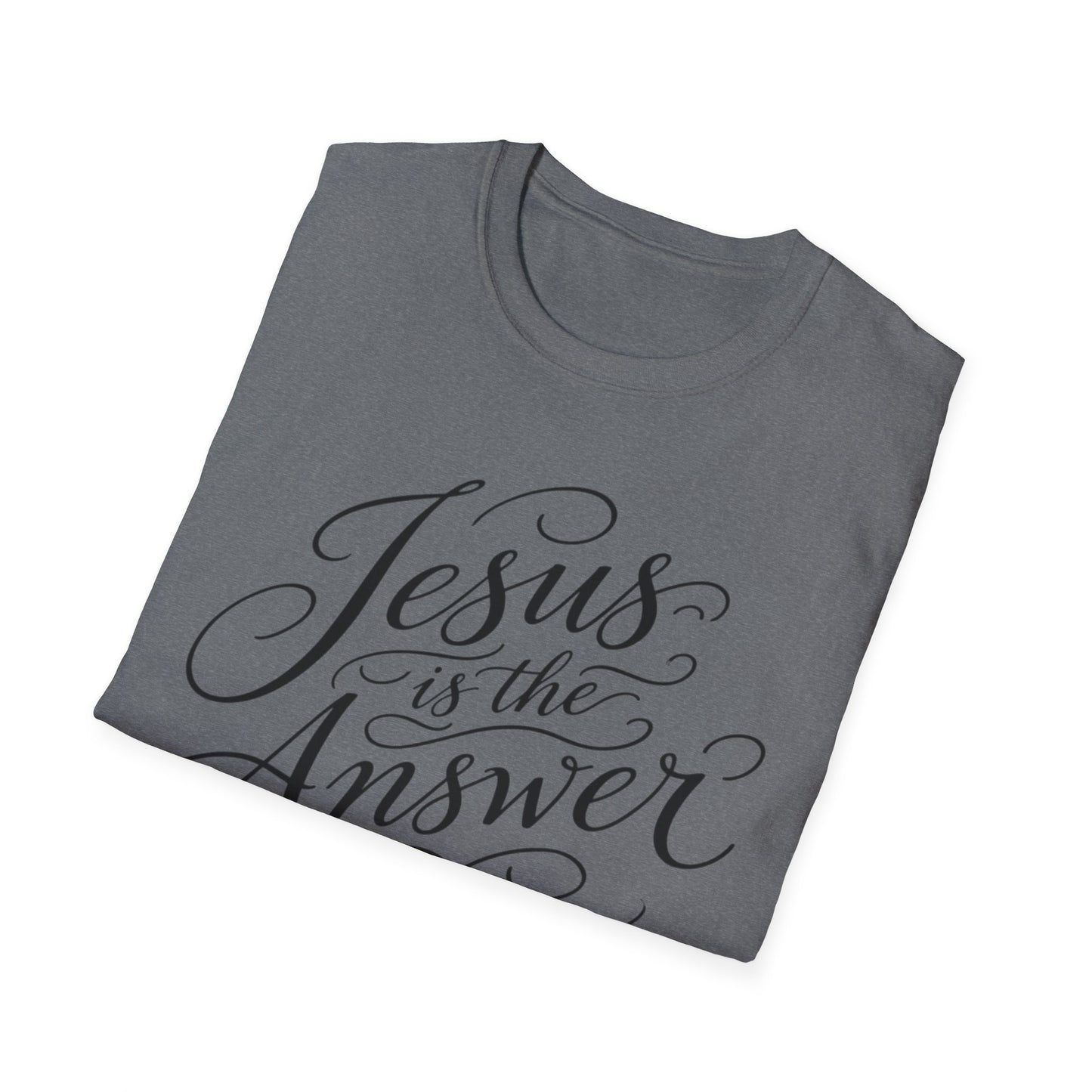 Jesus Is The Answer T-Shirt — Faith-Inspired Script Christian Tee