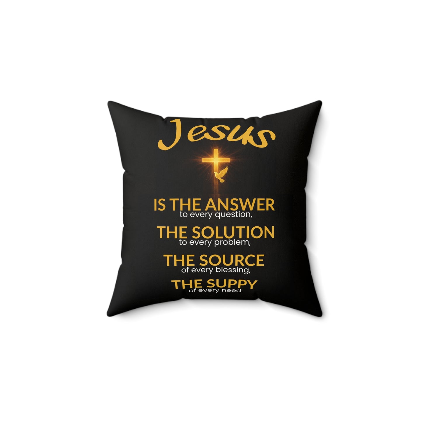 Faith-Inspired Faux Suede Pillow, Religious Home Decor, Christian Quote Cushion, Inspirational Gift, Spiritual Accent Pillow