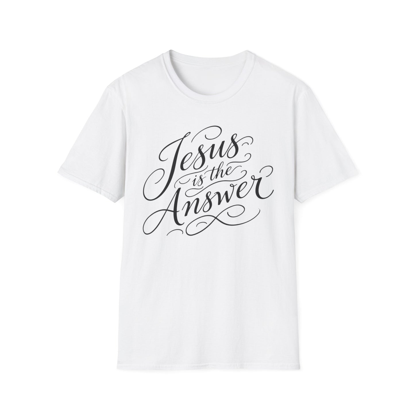 Jesus Is The Answer T-Shirt — Faith-Inspired Script Christian Tee