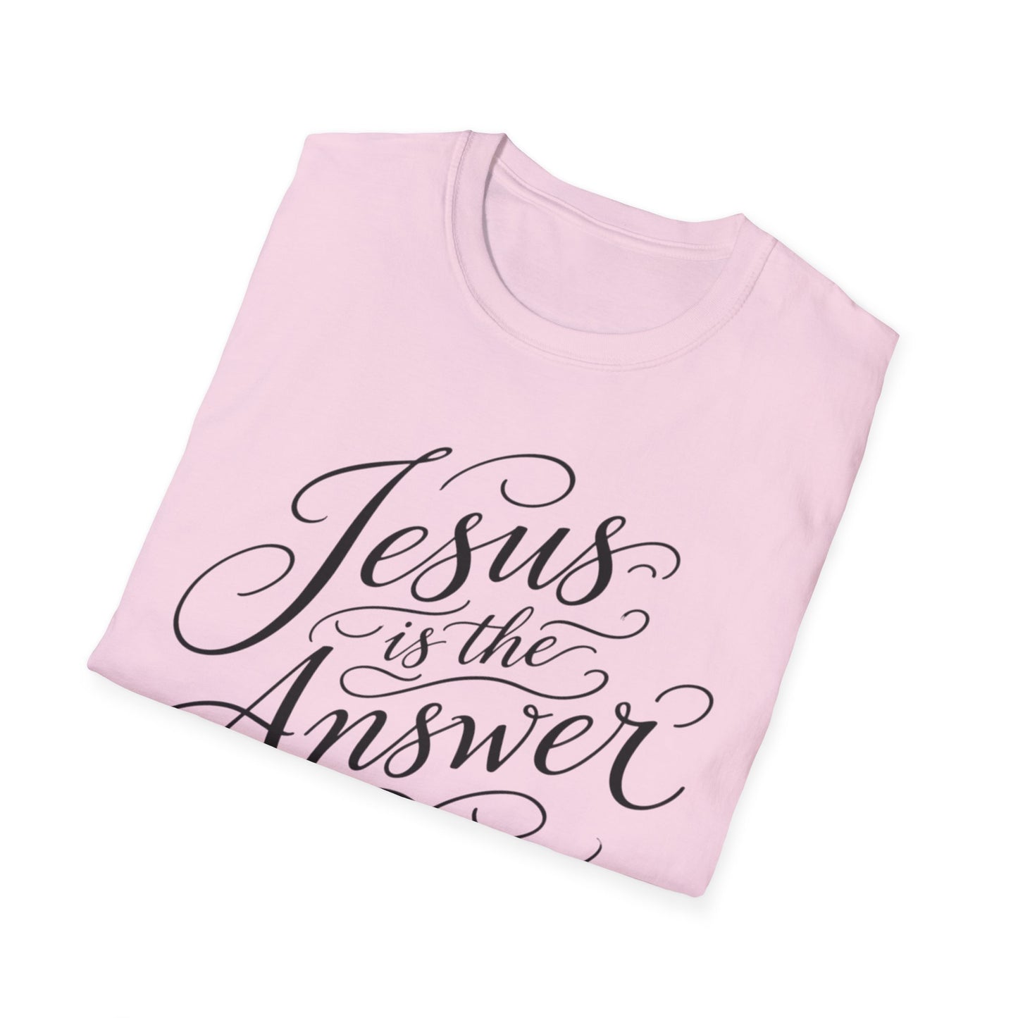 Jesus Is The Answer T-Shirt — Faith-Inspired Script Christian Tee