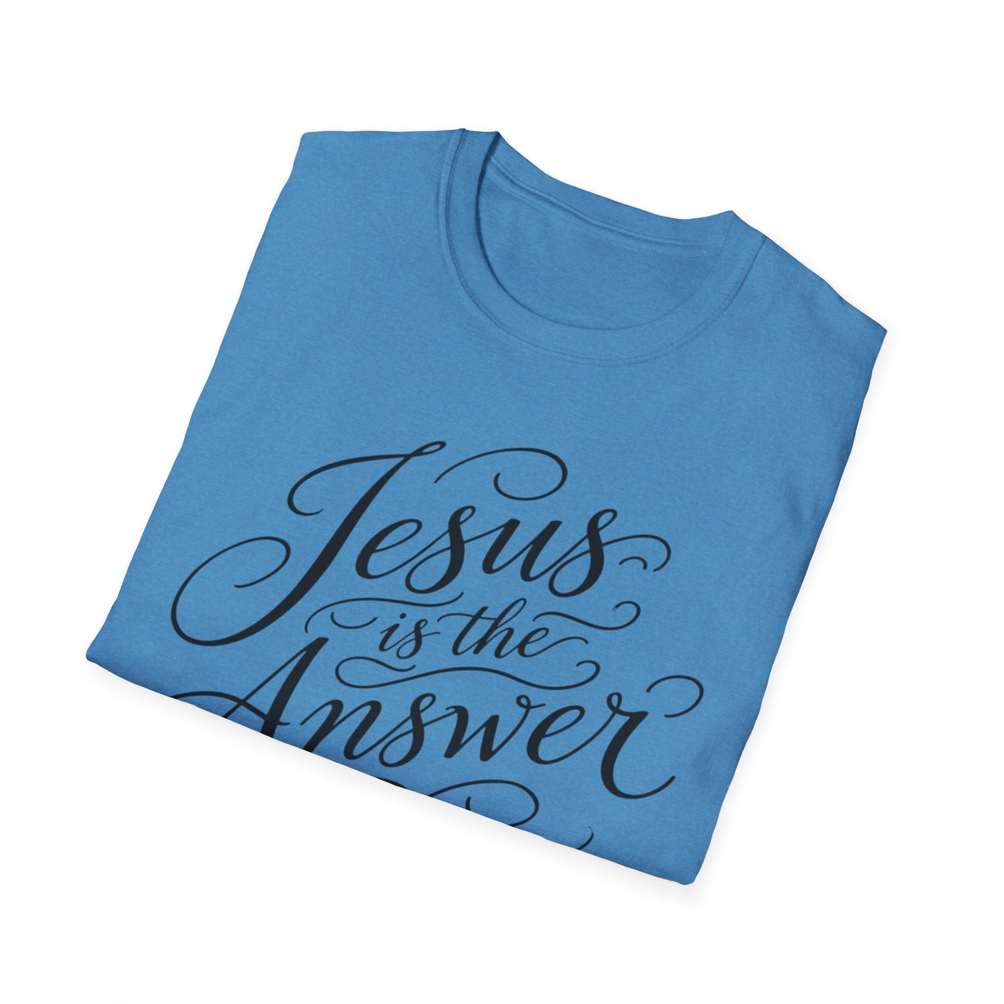 Jesus Is The Answer T-Shirt — Faith-Inspired Script Christian Tee