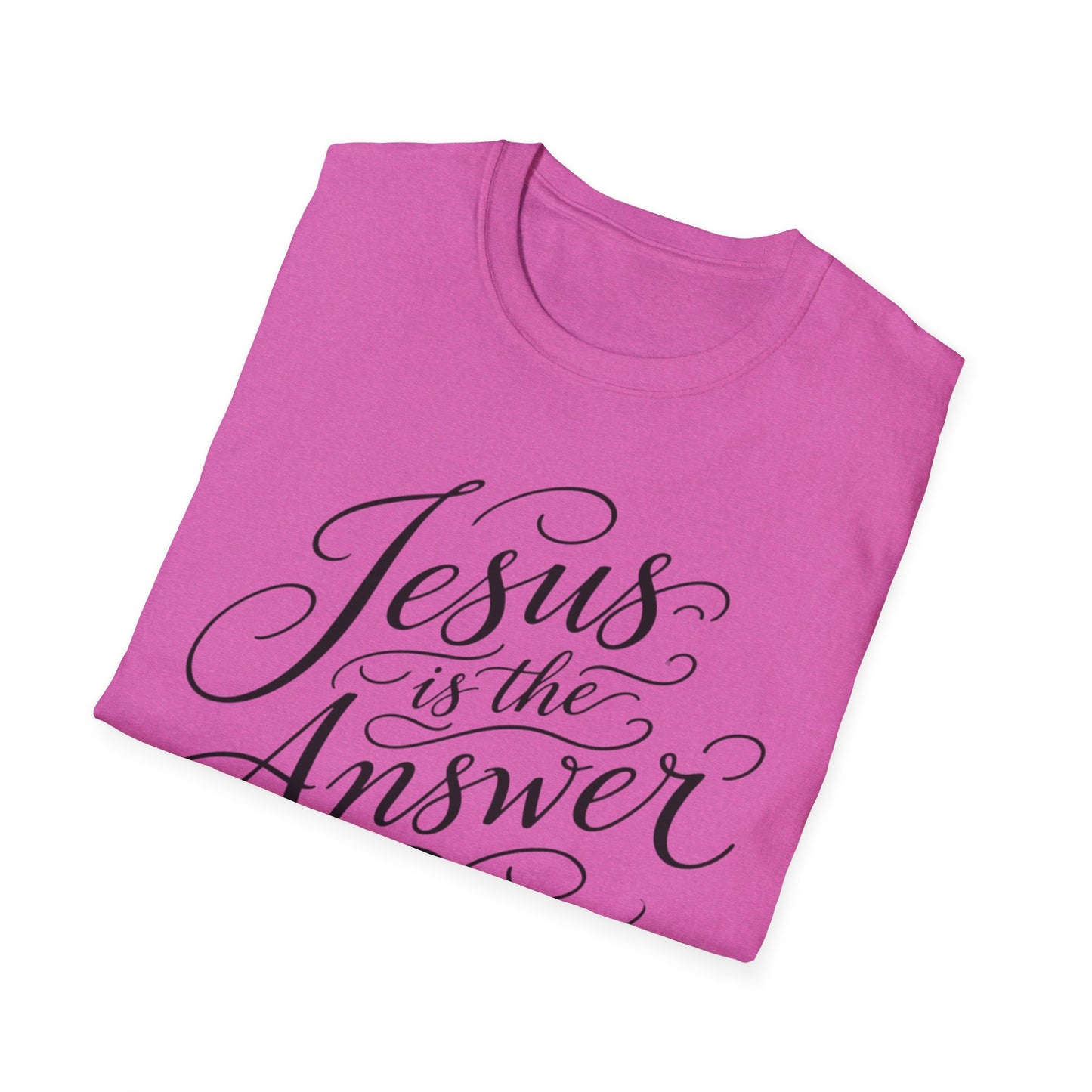 Jesus Is The Answer T-Shirt — Faith-Inspired Script Christian Tee