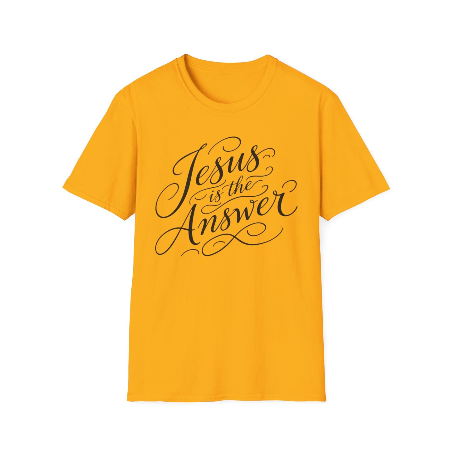 Jesus Is The Answer T-Shirt — Faith-Inspired Script Christian Tee