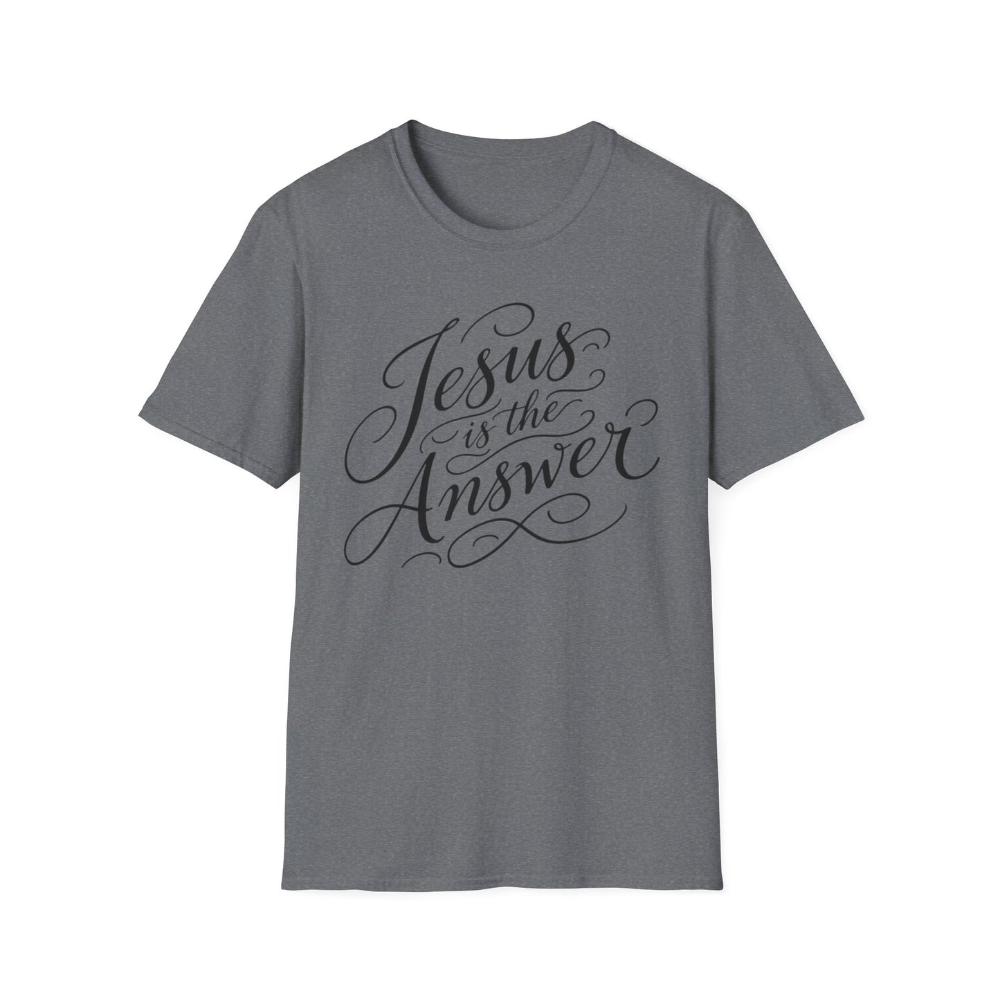 Jesus Is The Answer T-Shirt — Faith-Inspired Script Christian Tee