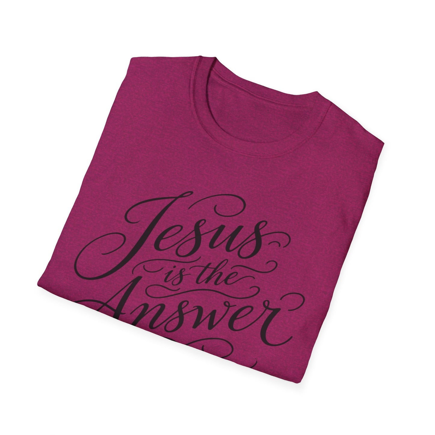 Jesus Is The Answer T-Shirt — Faith-Inspired Script Christian Tee