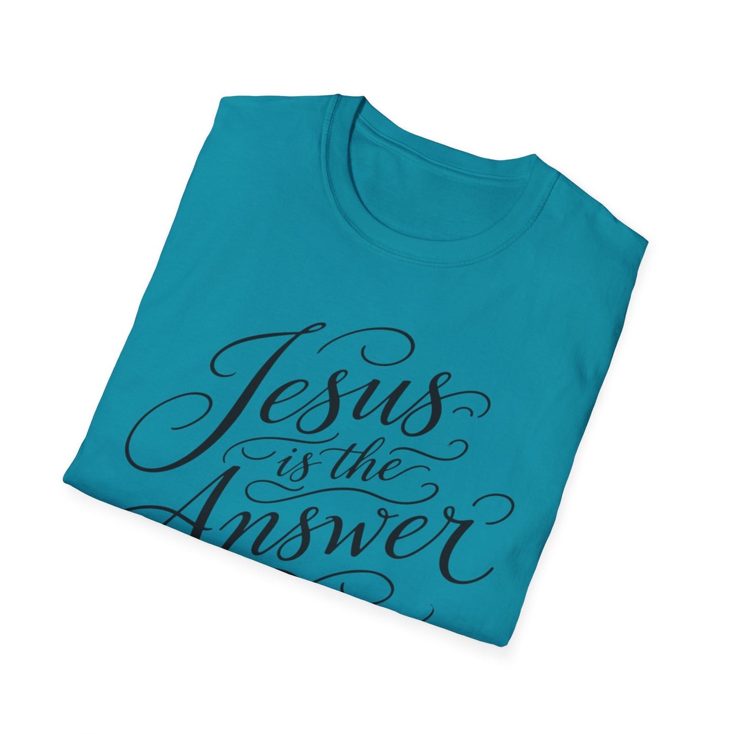Jesus Is The Answer T-Shirt — Faith-Inspired Script Christian Tee