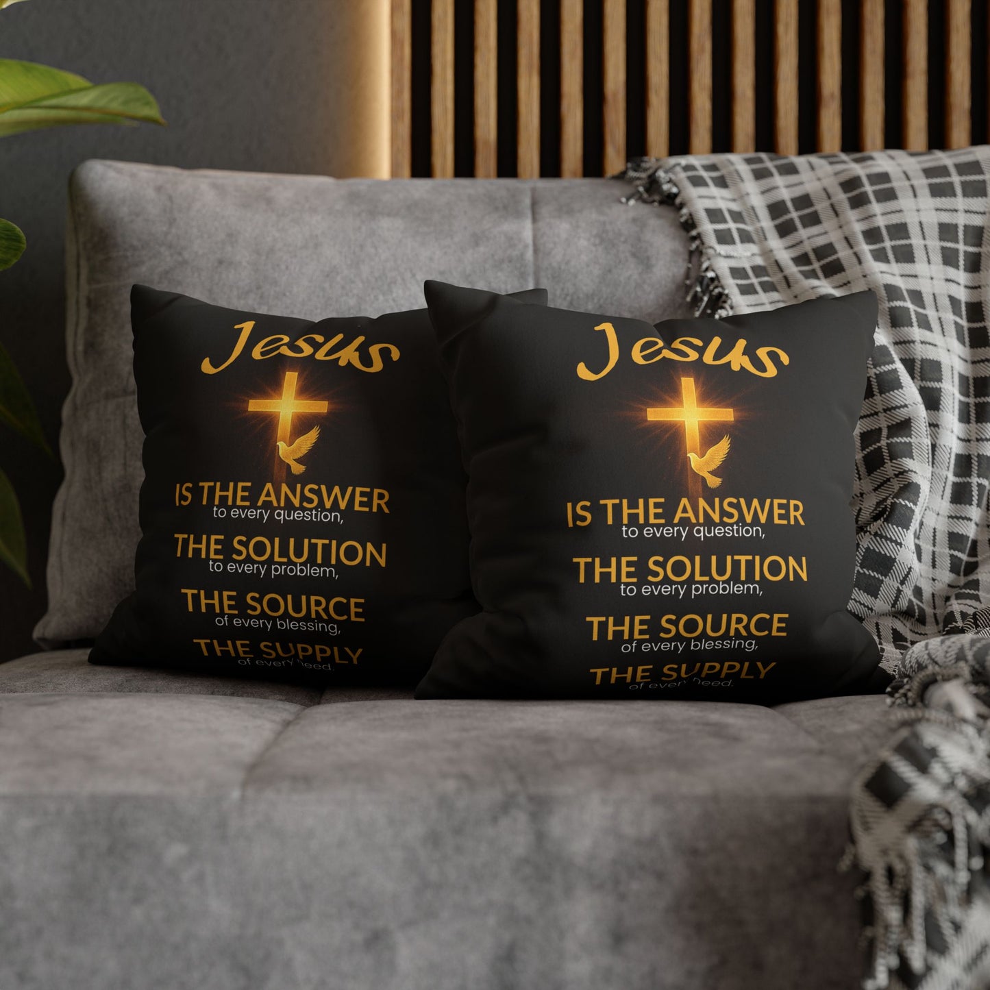 Inspirational Faux Suede Pillowcase with Jesus Quote, Religious Home Decor, Christian Gift, Faith-Based Home Accent, Throw Pillow Cover