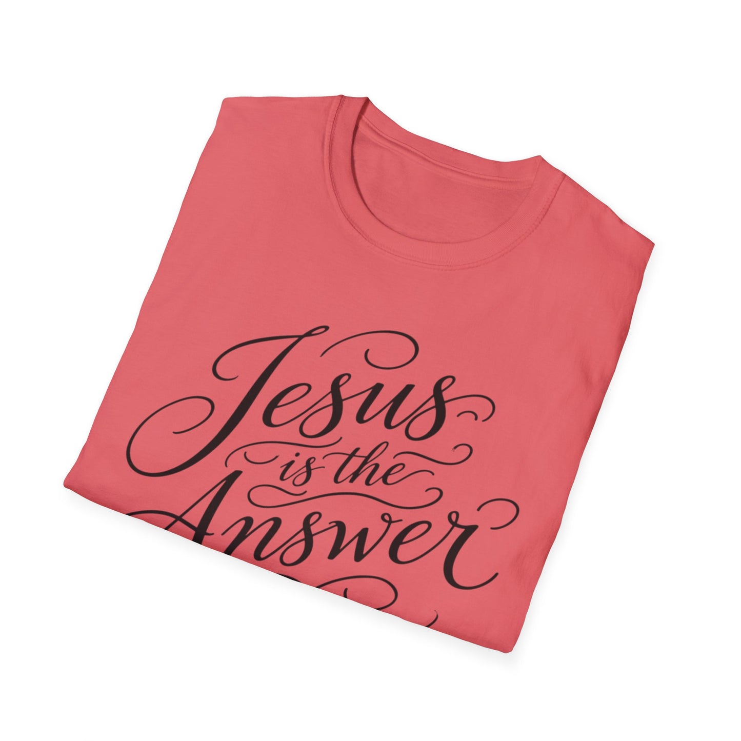 Jesus Is The Answer T-Shirt — Faith-Inspired Script Christian Tee