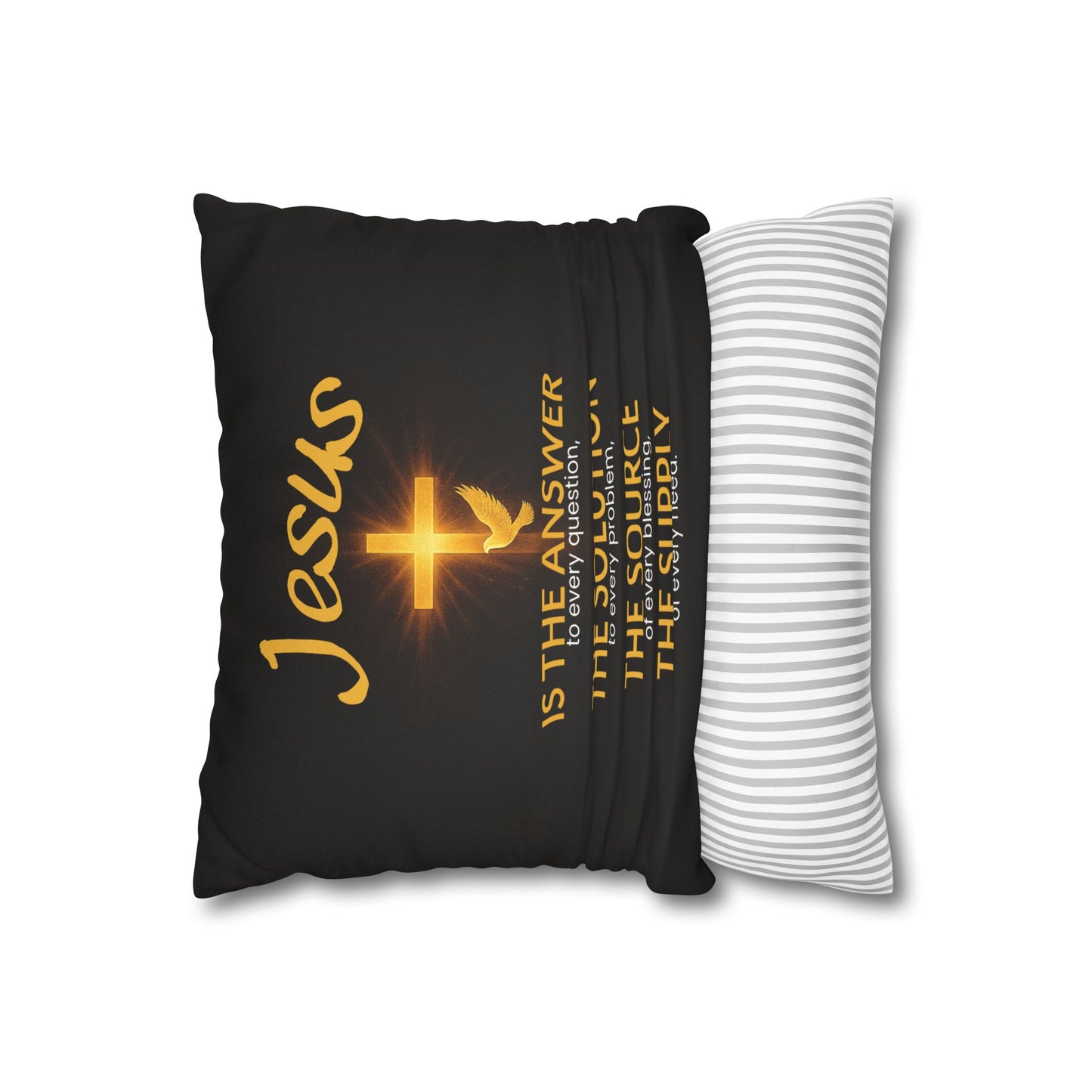 Inspirational Faux Suede Pillowcase with Jesus Quote, Religious Home Decor, Christian Gift, Faith-Based Home Accent, Throw Pillow Cover