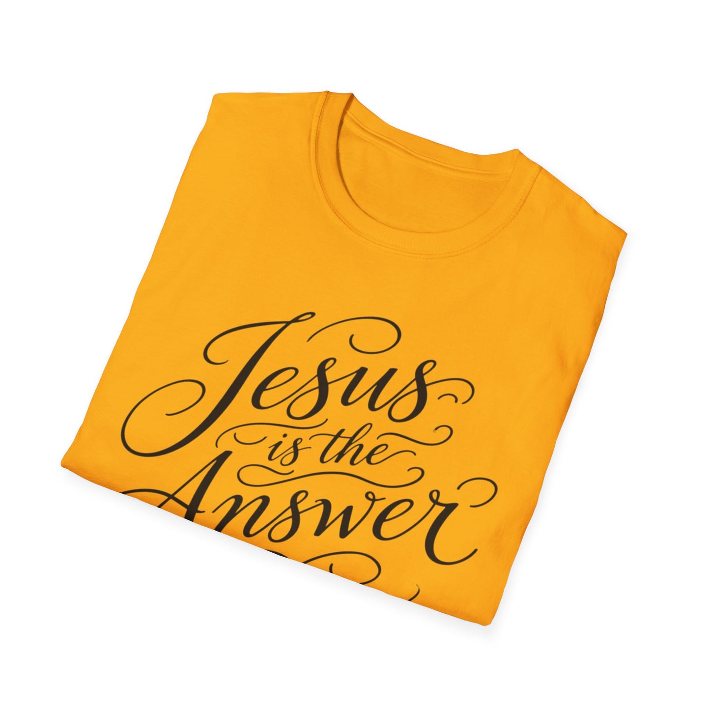Jesus Is The Answer T-Shirt — Faith-Inspired Script Christian Tee