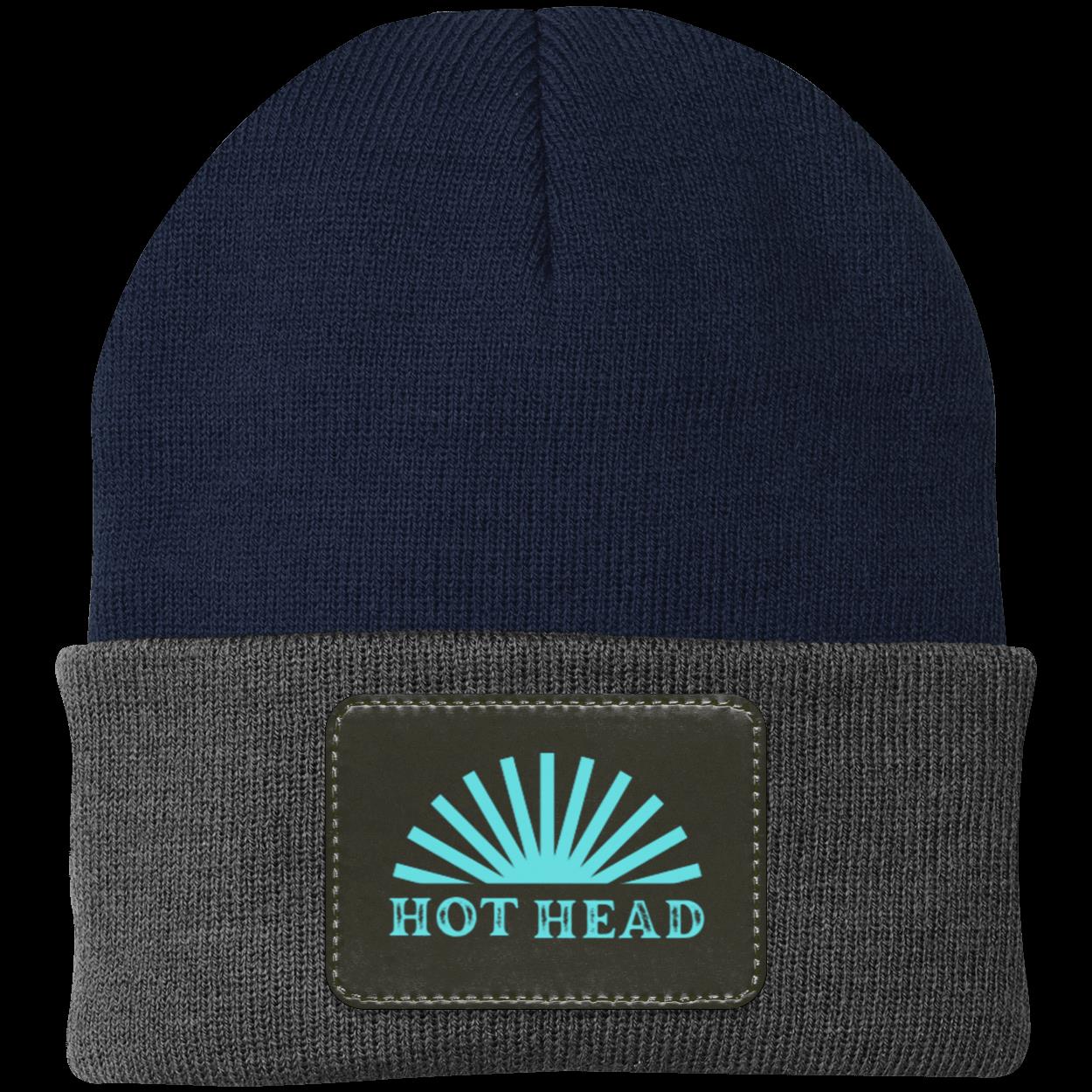 Hot Head- Teal Knit Cap - Patch