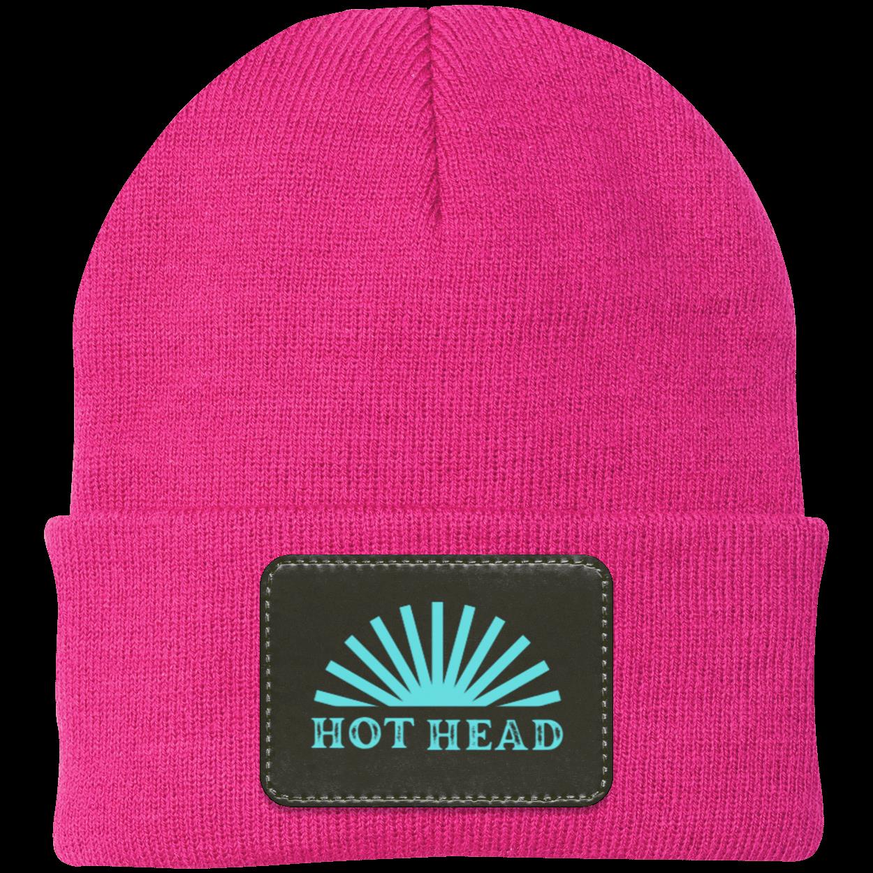 Hot Head- Teal Knit Cap - Patch